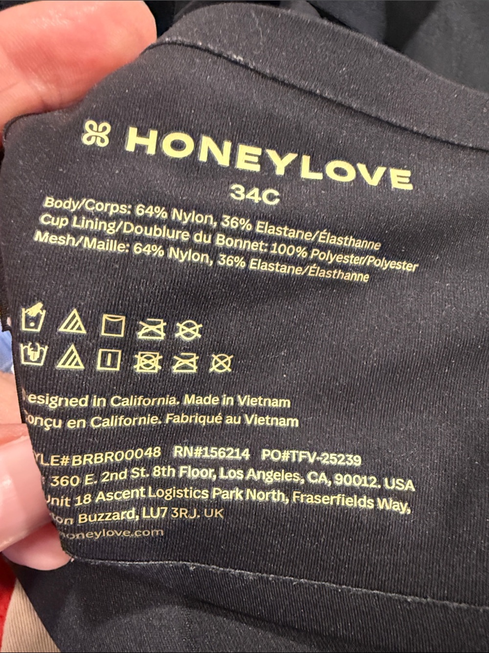 Honeylove Women’s Size 34C Black Mesh-Trim Smooth Bra - Picture 3 of 4